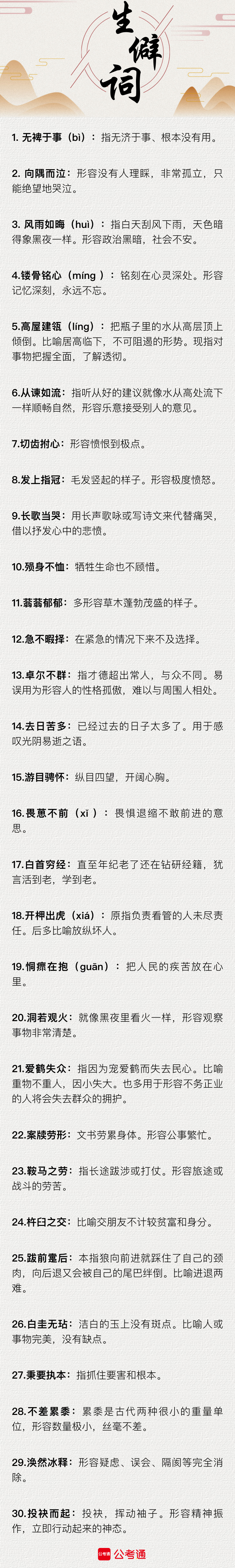 行測中的生僻詞，看完這篇遇到就不怕了（六）